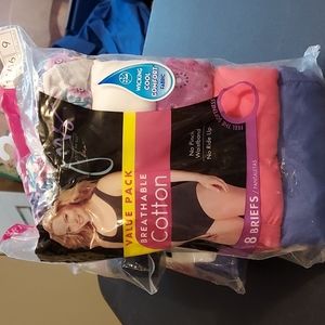 JUST MY SIZE BREATHABLE COTTON BRIEFS WICKING COOL FABRIC SIZE 9  8 PAIRS NEW